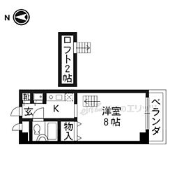 今出川アイビーハウス 4階1Kの間取り