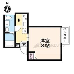 プレミアム四条大宮 1階1Kの間取り