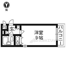 ＤＥＴＯＭ−1四条大宮II 4階ワンルームの間取り