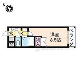 京都市営烏丸線 北大路駅 バス18分 鷹峯上ノ町下車 徒歩2分の賃貸マンション 3階1Kの間取り