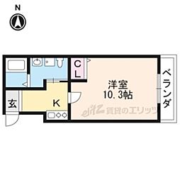 WISHBONE鞍馬口大宮 3階1Kの間取り