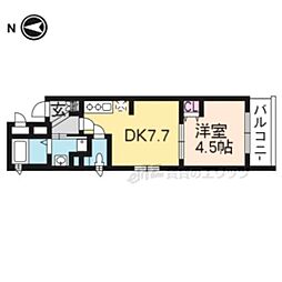 ベラジオ堀川今出川 3階1DKの間取り