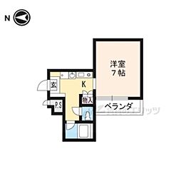 清和マンション 1階1Kの間取り