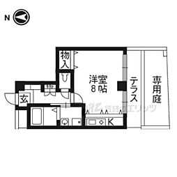 ネオコーポ住吉 1階ワンルームの間取り
