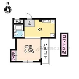 ハイムマエダ 3階1Kの間取り