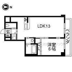 THE MANOR HOUSE 西院 2階1LDKの間取り