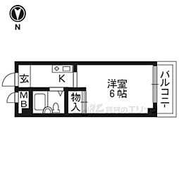ハイツ協栄 1Kの間取図画像