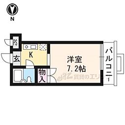 プルミエール増見 1Kの間取図画像