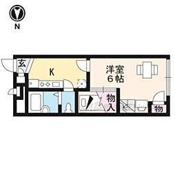 レオパレススカイブルー 1Kの間取図画像