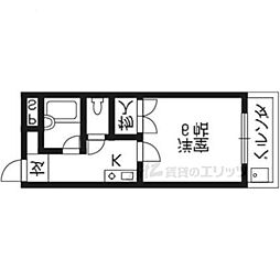 コスモハイツやさか 1Kの間取図画像