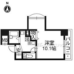 レスパスエラン 1Kの間取図画像