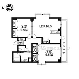フォレストコート 2LDKの間取図画像