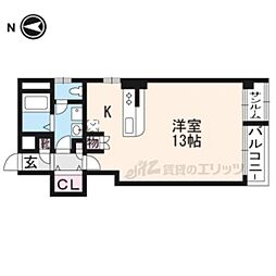 清淳西陣 ワンルームの間取図画像
