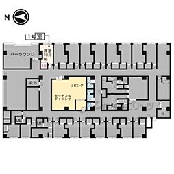 レヴィア北白川 ワンルームの間取図画像