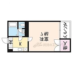 ヴァン四条大宮 1Kの間取図画像