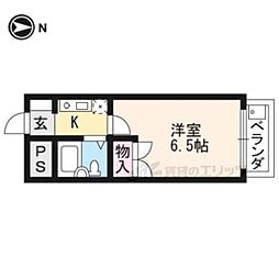 コーポミカゲ 1Kの間取図画像