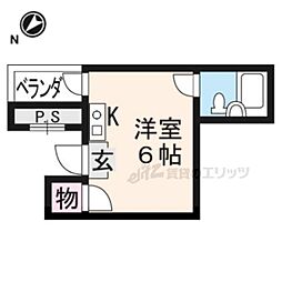 フラッツ太秦 ワンルームの間取図画像