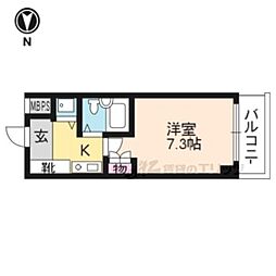 ジョイテル西院 1Kの間取図画像