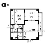 京都府京都市北区紫竹牛若町（賃貸マンション2LDK・3階・49.64㎡） その2