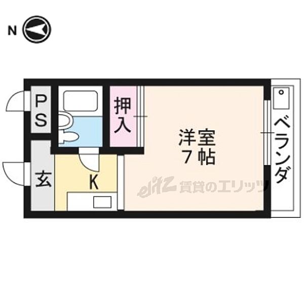 ハイツ協栄 306｜京都府京都市北区鷹峯旧土居町(賃貸マンション1K・3階・20.16㎡)の写真 その2