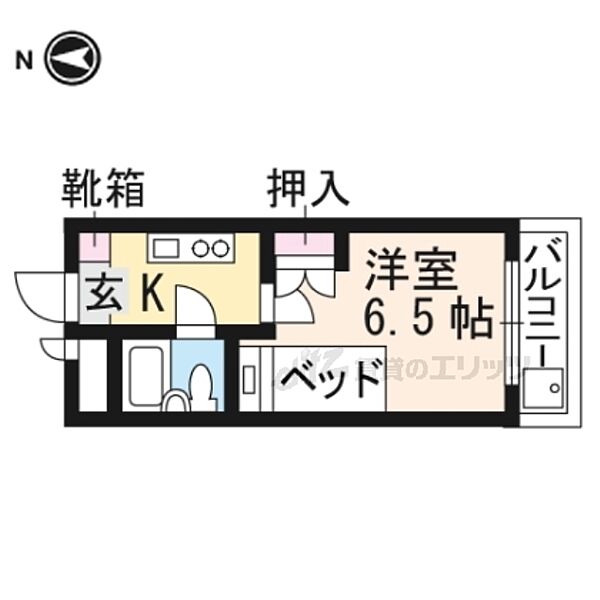 ハイライフ嵯峨 306｜京都府京都市右京区嵯峨広沢南下馬野町(賃貸マンション1K・3階・18.30㎡)の写真 その2