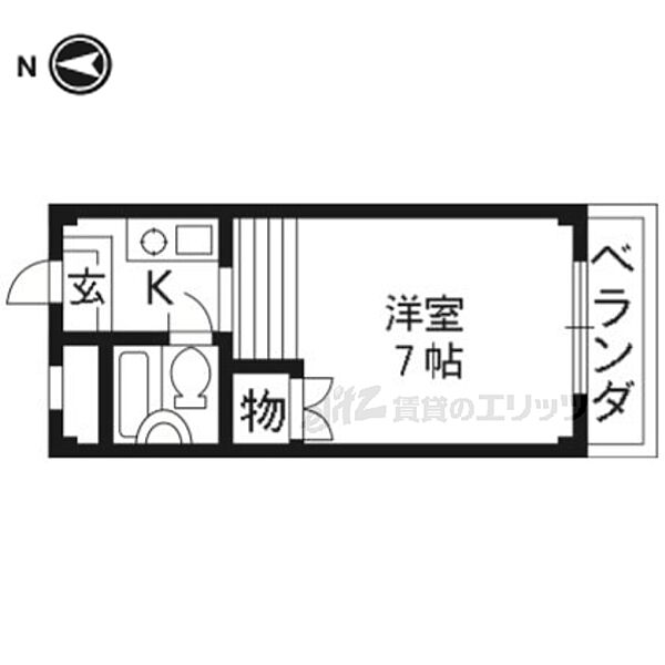 八久ホーム 101｜京都府京都市北区小山中溝町(賃貸マンション1K・1階・17.95㎡)の写真 その2