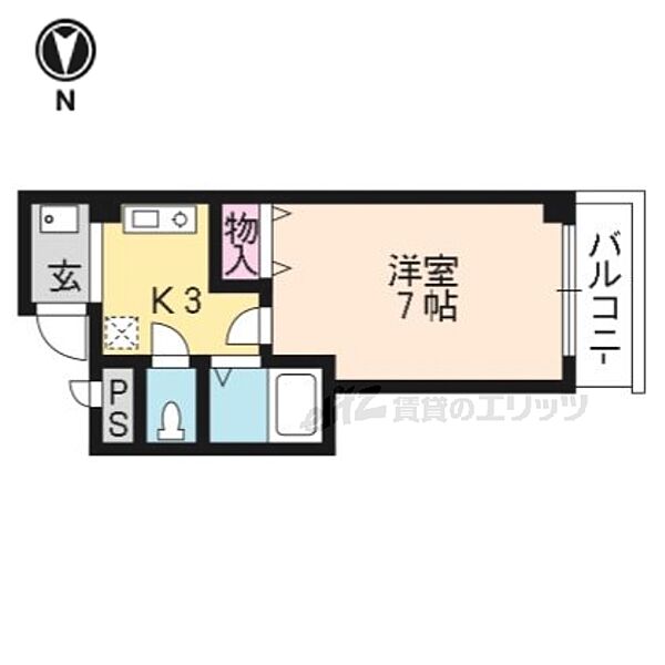 京都府京都市右京区太秦多藪町(賃貸マンション1K・3階・21.40㎡)の写真 その2