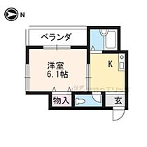 エルミタージュ 105 ｜ 京都府京都市北区鷹峯光悦町（賃貸アパート1K・1階・19.62㎡） その2