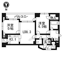 京都府京都市中京区東洞院通三条下る三文字町（賃貸マンション2LDK・2階・54.59㎡） その2