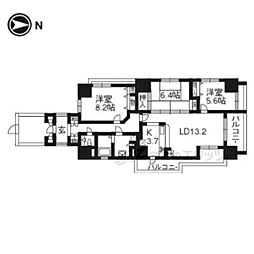 ファヴィエ四条西洞院 10階3LDKの間取り