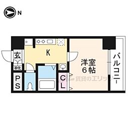 ＵｎＣａｓｔｅｌｌｏ　西院 5階1Kの間取り