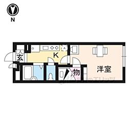 レオパレスコーポ西新道バザール 3階1Kの間取り