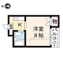 メゾン加後 ワンルームの間取図画像