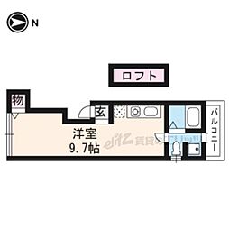 JR山陰本線 二条駅 バス23分 大宮大門町下車 徒歩5分の賃貸アパート 2階1Kの間取り
