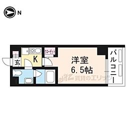 エリッツ四条烏丸ビル 5階1Kの間取り