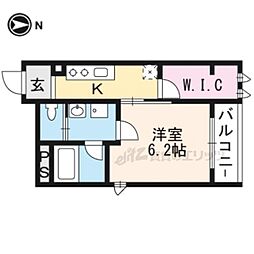 京都地下鉄東西線 二条駅 徒歩13分の賃貸マンション 2階1Kの間取り