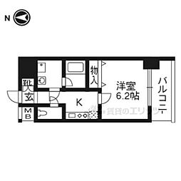 阪急京都本線 西院駅 徒歩20分の賃貸マンション 7階1Kの間取り