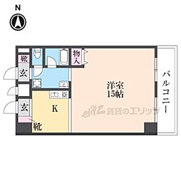 阪急京都本線 西院駅 徒歩10分の賃貸マンション 9階ワンルームの間取り