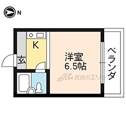 ジュネスドミール 2階ワンルームの間取り