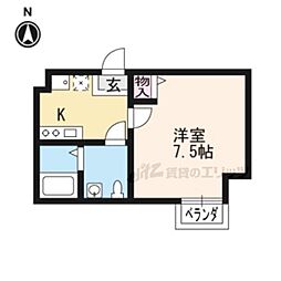 Ｒｅｑｕｉｅ大将軍 3階1Kの間取り