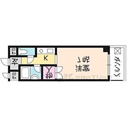 京都市営烏丸線 北大路駅 バス15分 金閣寺道下車 徒歩4分の賃貸マンション 3階1Kの間取り