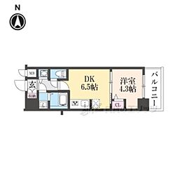 CREST TAPP 京都太秦天神川 dex I 1DKの間取図画像