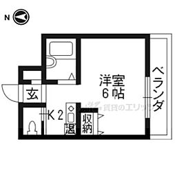 協栄寮 1Kの間取図画像