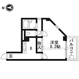 光陽マンションB 1Kの間取図画像