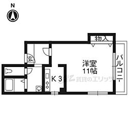アルテハイム四条大宮 1Kの間取図画像