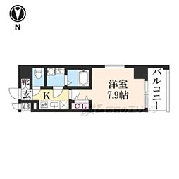 プレサンス京都北野白梅町 1Kの間取図画像