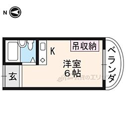衣笠シングルライフマンション 1Kの間取図画像