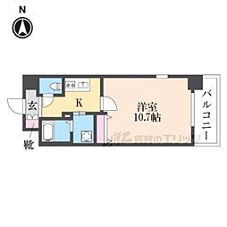 エスリード西小路御池 1Kの間取図画像