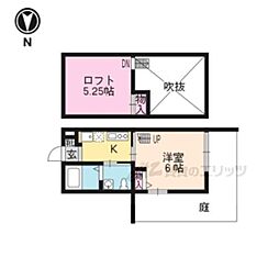 ロフティ北野の森 1Kの間取図画像