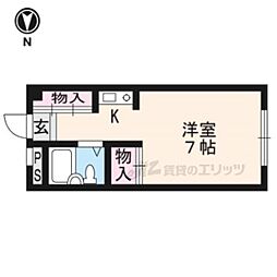 サンコート五條 1Kの間取図画像